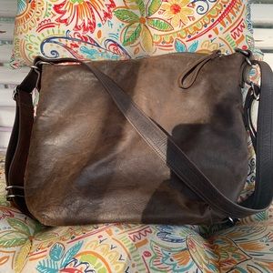 Rough and Tumble small hobo in distressed espresso leather